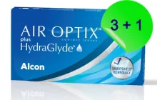 Контактні лінзи Alcon AIR OPTIX Plus HydraGlyde -4,25 (упаковка 3 шт + 1шт у подарунок)