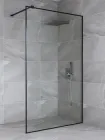 Перегородка для душа Angie 800 х 2000 мм Loft прозора скляна душова перегородка в профілі чорного кольору по периметру скло для душу