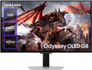 Монітор 32" Samsung Odyssey OLED G8 Silver (LS32DG800SZXUA) -- UHD OLED / 0.03 мс (GtG) / 240Гц / DCI 99% / HDR10+ Gaming / AMD FreeSync Premium Pro / G-SYNC / Samsung OLED Safeguard+ / Spekers 2x5W