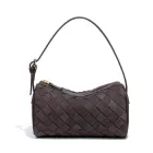 Сумка жіноча з екозамші з двома ремінцями на плече та через плече кросбоді коричнева