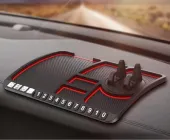 Антиковзний універсальний килимок в автомобіль з тримачем для телефону 4в1, органайзер для телефону на панель приладів, Чорний