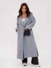 Пальто осіннє довге жіноче ISSA PLUS 13549 S Сіре (issa2007682273300)