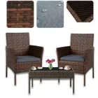 Садовий комплект меблів для відпочинку Bonro B-6210-2, 2 крісла і столик коричнево-сірий