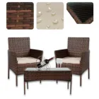 Садовий комплект меблів для відпочинку Bonro B-6210-2, 2 крісла і столик коричневий