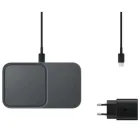 Бездротовий зарядний пристрій Samsung 15W Wireless Charger Duo (with TA) Black (Phone + Galaxy Watch / Galaxy Buds) (EP-P5400TBRGRU)