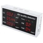 Напівпровідниковий Побутовий Датчик Детектор Якості повітря 5 в 1 моніторинг CO₂ вуглекислого газу CO чадного газу HCHO формальдегід TVOC легкі органічні сполуки AQI рівень забруднення для дому офісу лікарень виробництв складів White