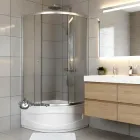 Душова кабіна Ko&Po 7125 90x90x195 см на глибокому піддоні матове скло