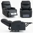 Крісло реклайнер розкладне крісло для домашнього кінотеатру Педікюрне крісло VERO SOF01CZ Чорна екошкіра