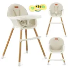 Стільчик для годування 2в1 MoMi Reki дитяче крісло з трансформацією у дитячий стілець, знімний столик, стульчик для кормління дитяче крісло для годування beige