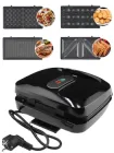 Вафельниця мультимейкер 4в1 електровафельниця компактна бутербродниця сендвічниця горішниця електрогриль зі змінними формами антипригарним покриттям насадками для вафель горішків тостів гриля універсальний пристрій для кухні дому (796)
