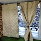 Утеплена штора 1.4х2.2м Термоштора на липучках на вікна. Теплоізоляційні зимові штори для дому, дверей, балкона