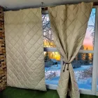 Утеплена штора 1.4х2.6м Термоштора на липучках на вікна. Теплоізоляційні зимові штори для дому, дверей, балкона