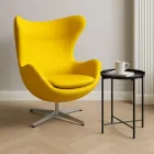 Дизайнерське крісло Egg (Егг) жовте з екошкіри на металевій хрестовині
