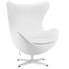 Дизайнерське крісло Egg (Егг) біле з екошкіри на металевій хрестовині