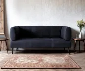 Диван з підлокітниками Tobi Sho Бенно-1 офісний з конусною ногою 1500х720х750 велюр Emilia 97 GRAPHITE