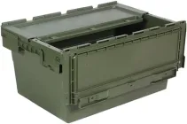 Ящик пластиковий (600x400x280) суцільний, оливковий