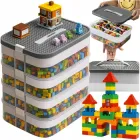 Контейнер органайзер для зберігання деталей конструктора Kruzzel 4-поверховий 29 л з роздільниками 22.5 x 30.5 x 42.5 см (25758)