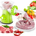 М'ясорубка з насадками для ковбаси, ручна, зелена AND1506
