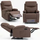 Крісло реклайнер VERO SOF01BR Коричневе екошкіра - розкладне крісло для домашнього кінотеатру, Педікюрне крісло