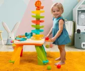 Інтерактивний розвиваючий дитячий столик Safari зі спіральним спуском для кульок, музичний столик з піаніно Туканом