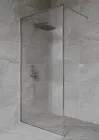 Скляна душова перегородка 600 х 2000 мм Angie скло Флутс прозора для душової кабіни скло у ванну перегородка душова скло в душ