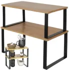 Полиці кухонні двоярусні бамбукові для спецій 2 шт коричневочорні