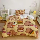 Полуторний комплект постільної білизни з мікросатину Капібара