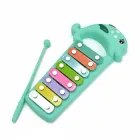 Іграшковий ксилофон 127-2, на листі, 8 нот, з паличками, зелений