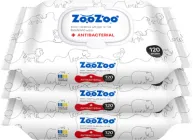 Упаковка вологих серветок ZooZoo Антибактеріальні для рук та тіла 120 шт х 3 пачки (4820183973863)
