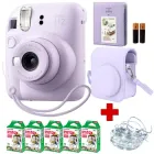 Святковий набір "для Коханої" / Камера для миттєвого друку Fujifilm INSTAX Mini 12 Lilac Purple / Фіолетовий чохол / Картриджі на 50 фото / Фіолетовий фотоальбом на 64 фото / Гірлянда на батарейках