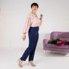 Жіночі укорочені брюки сині Ада 46