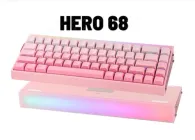 Ігрова Клавіатура AULA HERO 68 HE Pink Магнітні світчі. Дротова 8000Hz/s. RGB Панель, 68 keys, Switch 0.1mm. Rapid Trigger