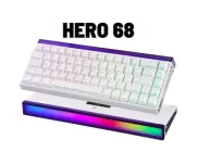 Ігрова Клавіатура AULA HERO 68 HE White Contour Магнітні світчі. Дротова 8000Hz/s. RGB Панель, 68 keys, Switch 0.1mm. Rapid Trigger