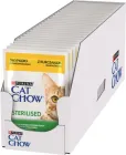 Упаковка вологого корму для дорослих стерилізованих кішок Purina Cat Chow Sterilised з куркою та баклажанами 85 г х 26 шт (7613039854235)