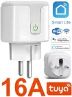 Розумна WiFi розетка 16А Tuya Smart Life Head з таймером для дистанційного керування розеткою і приладами через інтернет та обліку витрати енергії вай фай туя