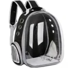 Рюкзак переноска для кота кішки собаки домашніх тварин до 8 кг з віконцем прозорий котячі рюкзаки для переноски перенесення котів кішок маленьких собак чорний (002151)