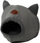 Будиночок-лежанка Supretto з вушками для кішок 35 х 35 х 34 см Сіра (8673-0001)