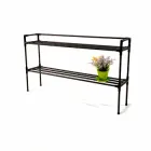 Дворівнева підставка для квітів на підвіконня Lucia Black 2 level. Полички для розсади, горщиків та зелені. Чорного кольору.