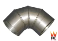Коліно 90 Ф125 для димоходу Fire Work Нержавіюча сталь одностінний 0.6 мм AISI 304