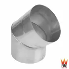 Коліно 45 Ф125 для димоходу Fire Work Нержавіюча сталь одностінний AISI 321 0.8 мм