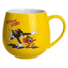 Святкова порцелянова чашка "Веселі Герої" 400 мл, Кружка дитяча із порцеляни на подарунок Жовта
