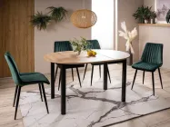 Стіл DANTE круглий розсувний 102(142)X102 дуб ремісничий/чорний DANTEDACMFI102 Signal