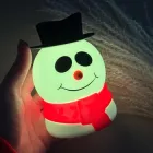 Новорічний силіконовий нічничок Сніговичок, 13 см, різнокольоровий, 9 кольорів, 5 режимів