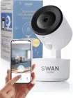 Відеоняня вебкамера нічного бачення відео няня з підключенням до телефону радіоняня камера відеоспостереження з віддаленим доступом поворот 360 градусів радіо няні з мікрофоном та динаміком Swan Home Smart Eye V2.0 біла