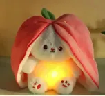 Музична іграшка-нічник Дихаючий Зайчик, 25см, на батарейках / М'яка іграшка нічник / Іграшка кролик