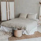 Комплект постільної білизни з льону та бавовни Євро на гудзиках