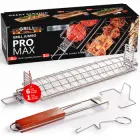 Grill Jumbo Pro Max Set — професійний набір із харчової нержавіючої сталі 304: сітка з регульованими решітками для гриля на вугіллі, газовому грилі, коптильні та тандирі (набір із 6 комплектів для гриля).