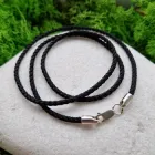 Ювелірний шовковий шнурок 55 см * 4 мм зі срібла 925° проби