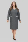 Сукня міді жіноча V-подібний виріз щільний трикотаж All Posa Лана 102617 56 сіра