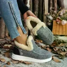 Хутряні чуні, зимове тепле взуття, жіночі плюшеві черевики, домашні затишні валянки, м'які капці, розмір 38 сірий, Код 00-0788